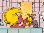 Wu&szlig;test Du schon, dass Yorick mit einer Plantsch-Ente badet??